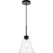 Mera 1 Light 8 inch Black Pendant Ceiling Light