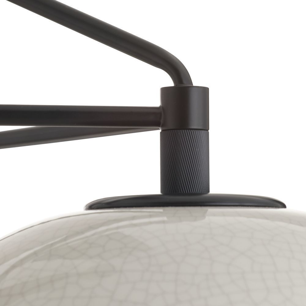 Glaze 3 Light 38 inch Blackened Steel, Ivory Stained Crackle Chandelier Ceiling Light