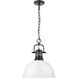 Yep Duncan 1 Light 14 inch Matte Black Pendant Ceiling Light in White, Large