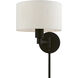 Allison 14.75 inch 60 watt Black Swing Arm Wall Lamp Wall Light
