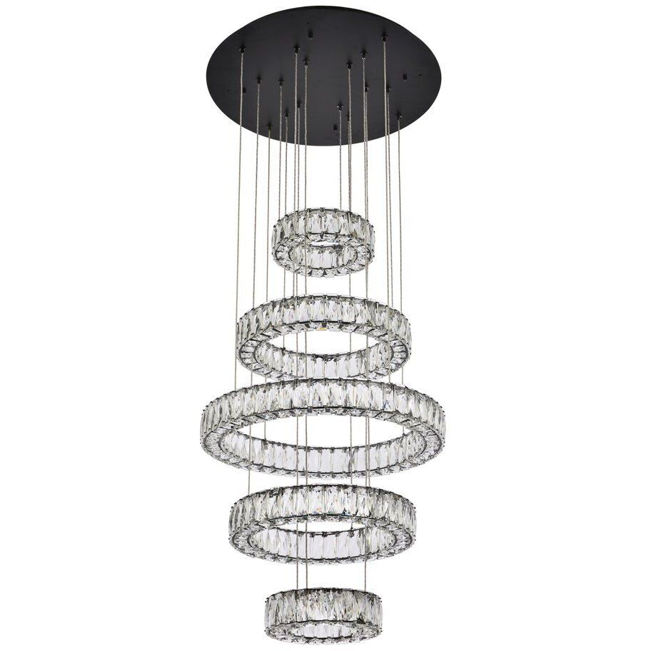 Monroe 5 Light 25 inch Black Chandelier Ceiling Light