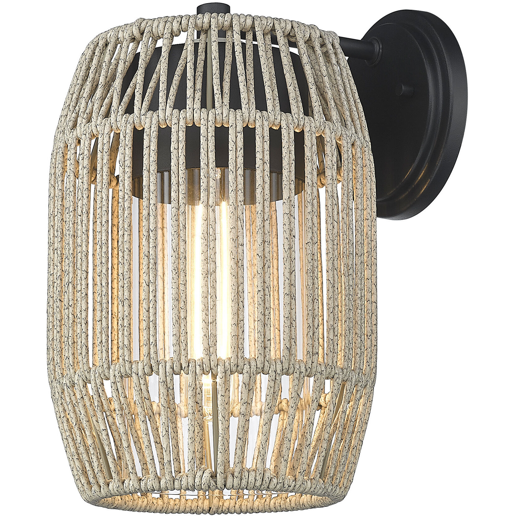 Seabrooke 1 Light 12.38 inch Natural Black Outdoor Wall