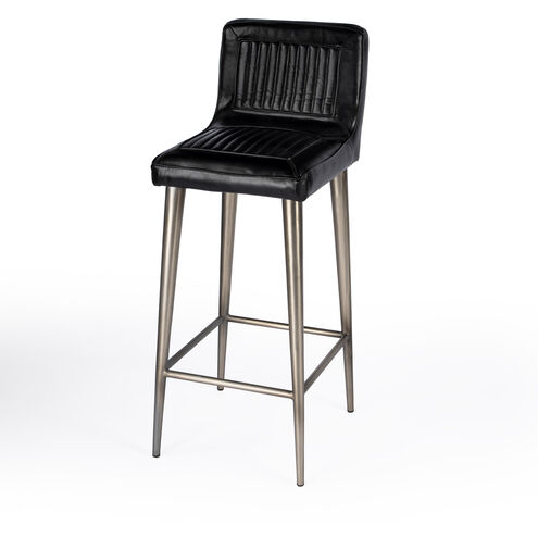 Maxwell Leather 32" Bar Stool in Black