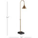 Vision 56 inch 60 watt Vintage Brass and Black Floor Lamp Portable Light