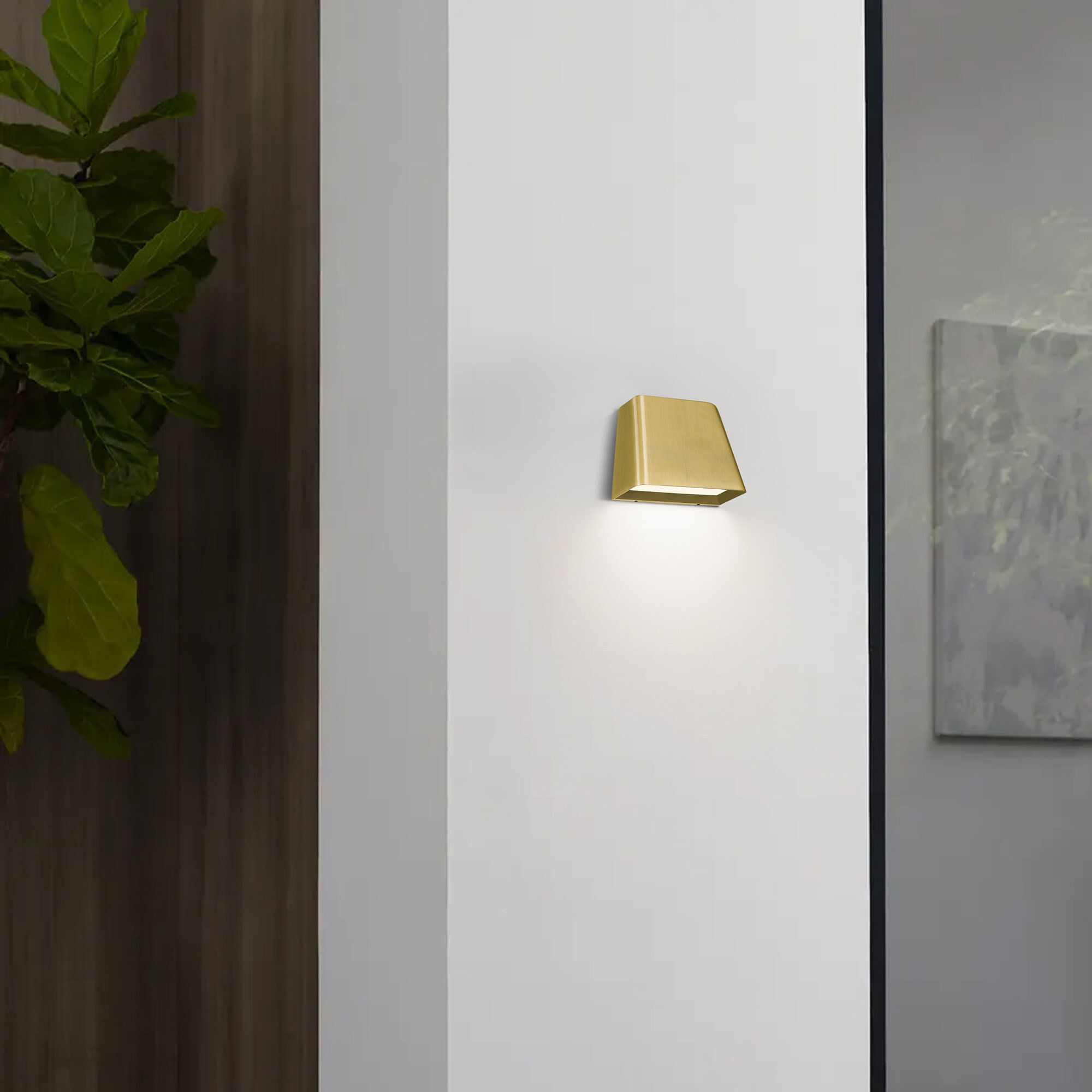 Bull LED 4.63 inch Brushed Brass Outdoor Wall Sconce