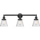 Franklin Restoration Small Cone LED 30 inch Oil Rubbed Bronze Bath Vanity Light Wall Light in Seedy Glass, Franklin Restoration