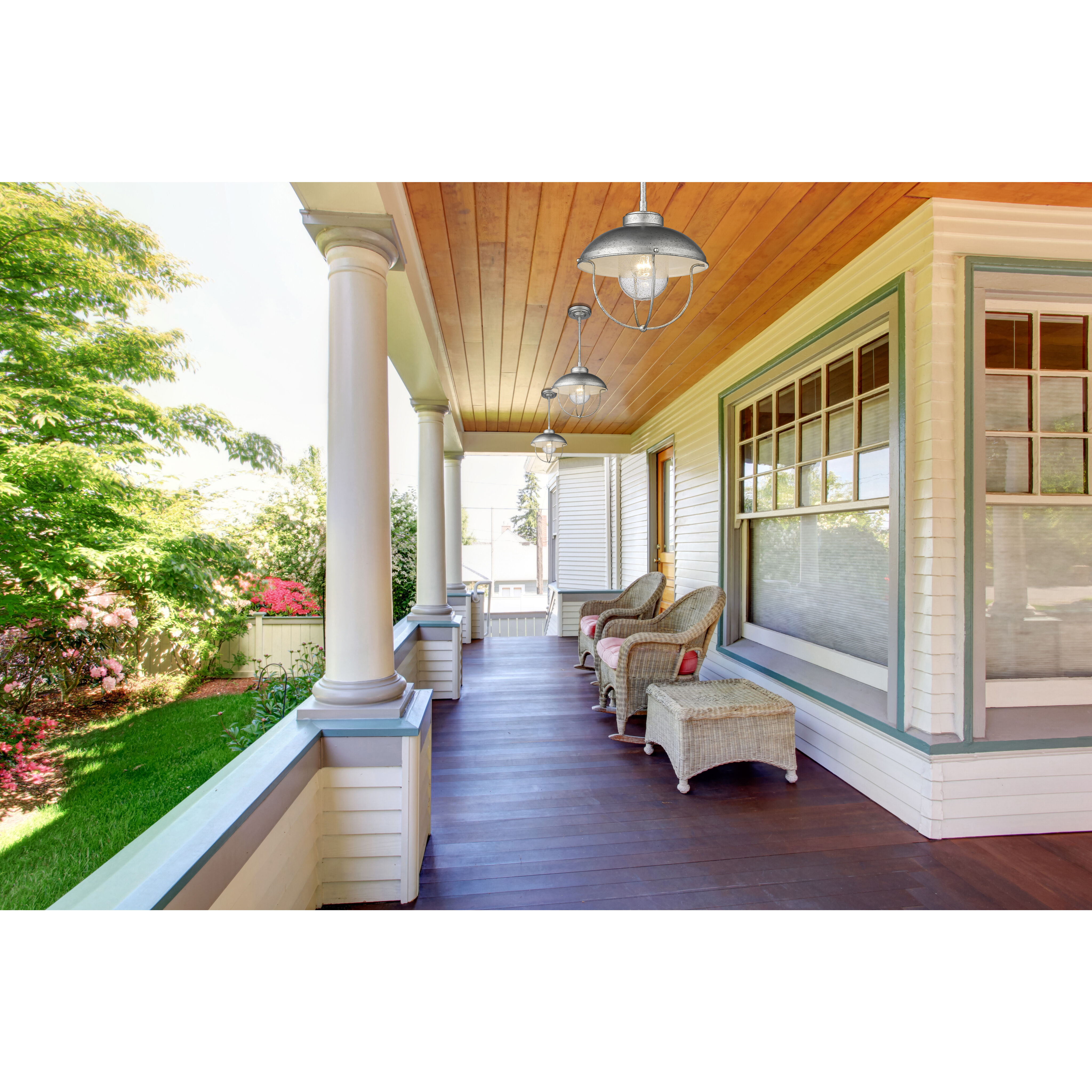 Ansel 1 Light 11 inch Galvanized Outdoor Pendant