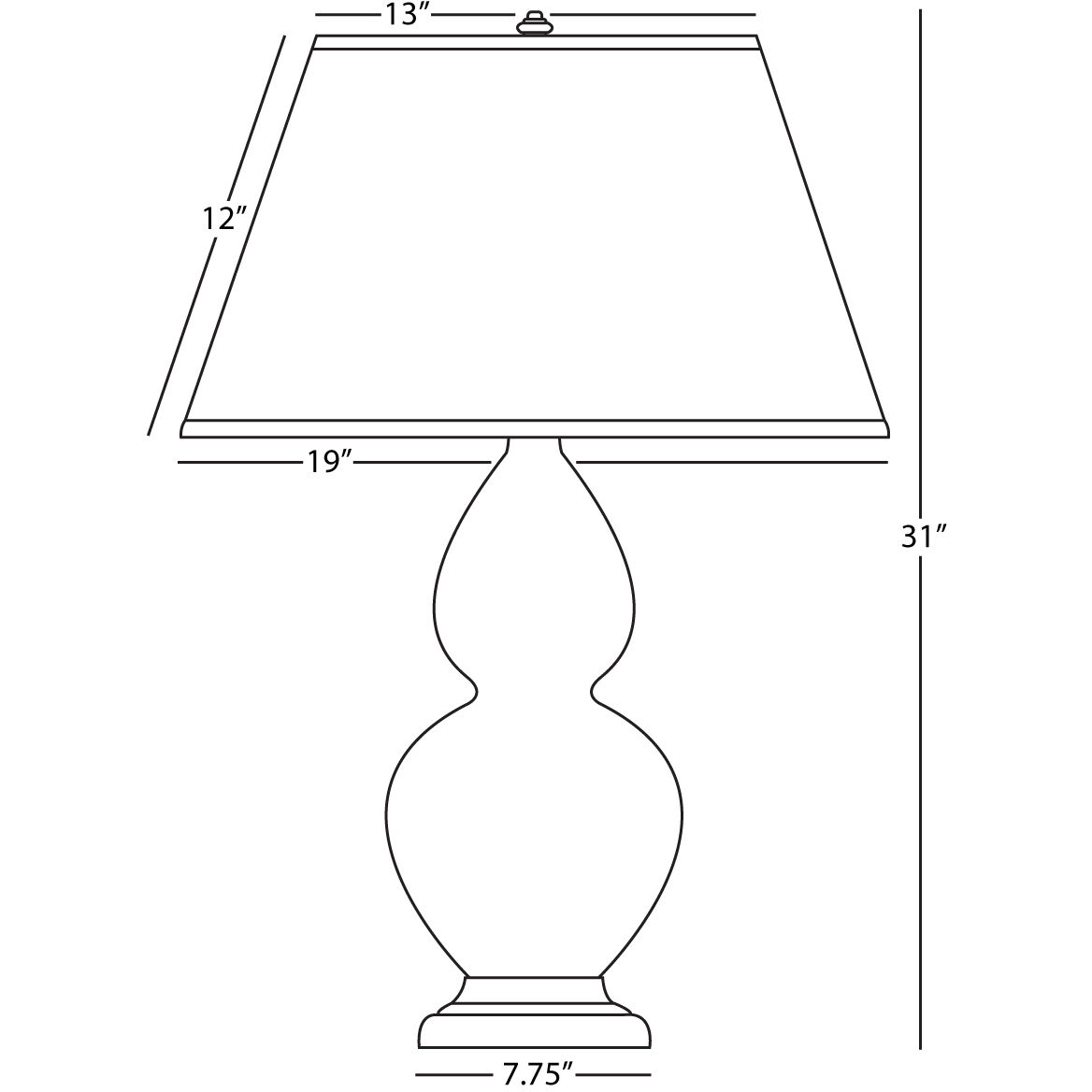 Double Gourd 31 inch 150 watt Peacock Glazed Ceramic Table Lamp Portable Light in Lavender with Plum