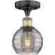 Edison Athens Deco Swirl 1 Light 5.88 inch Black Antique Brass Semi-Flush Mount Ceiling Light