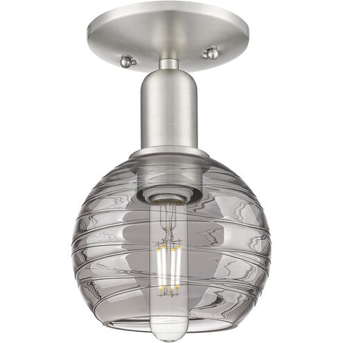 Downtown Urban Athens Deco Swirl 1 Light 5.88 inch Brushed Satin Nickel Semi-Flush Mount Ceiling Light