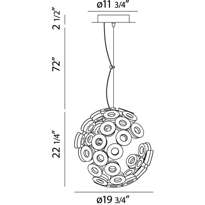 Glendale LED 20 inch White Chandelier Ceiling Light