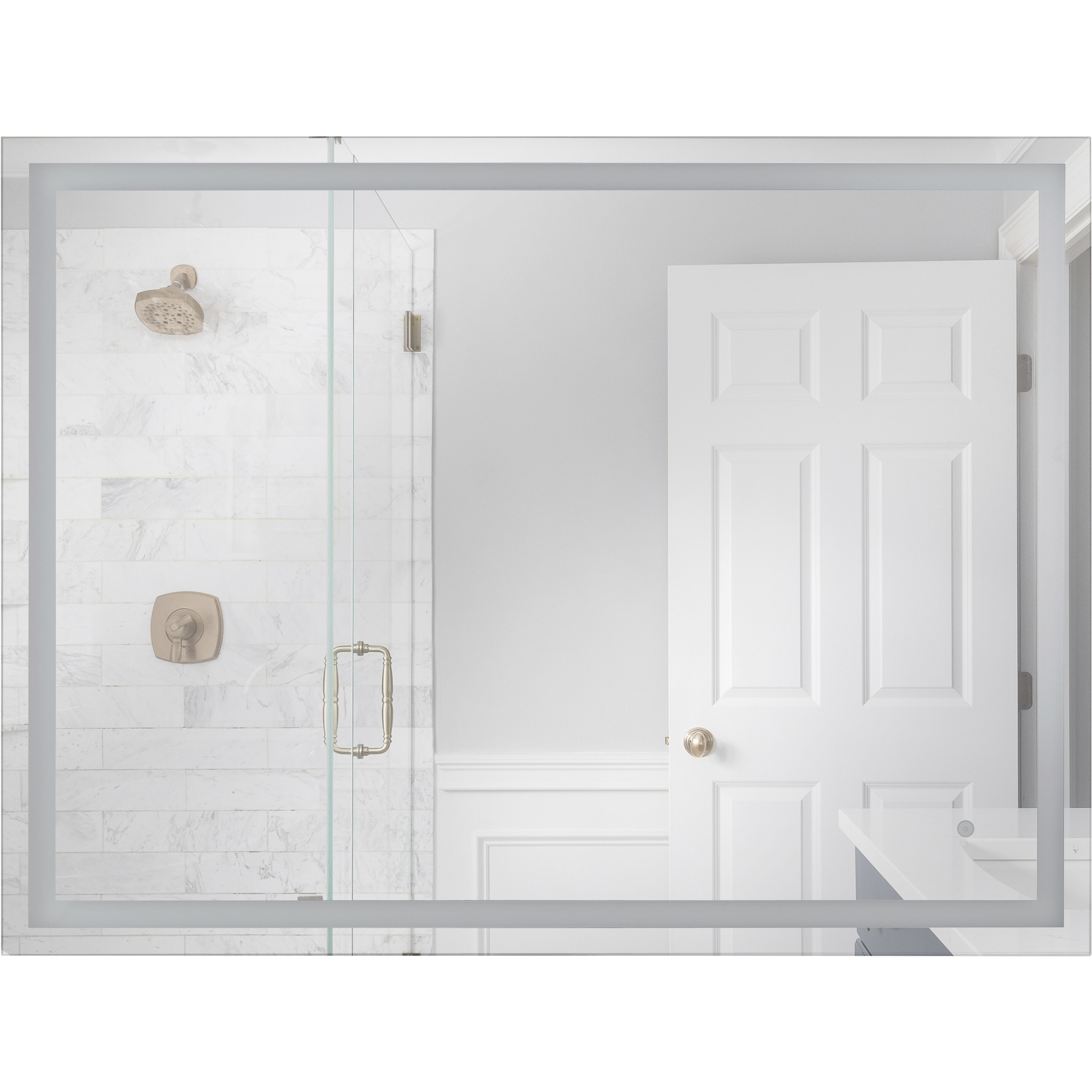 Cristine 48 X 36 inch White Illuminated Mirror