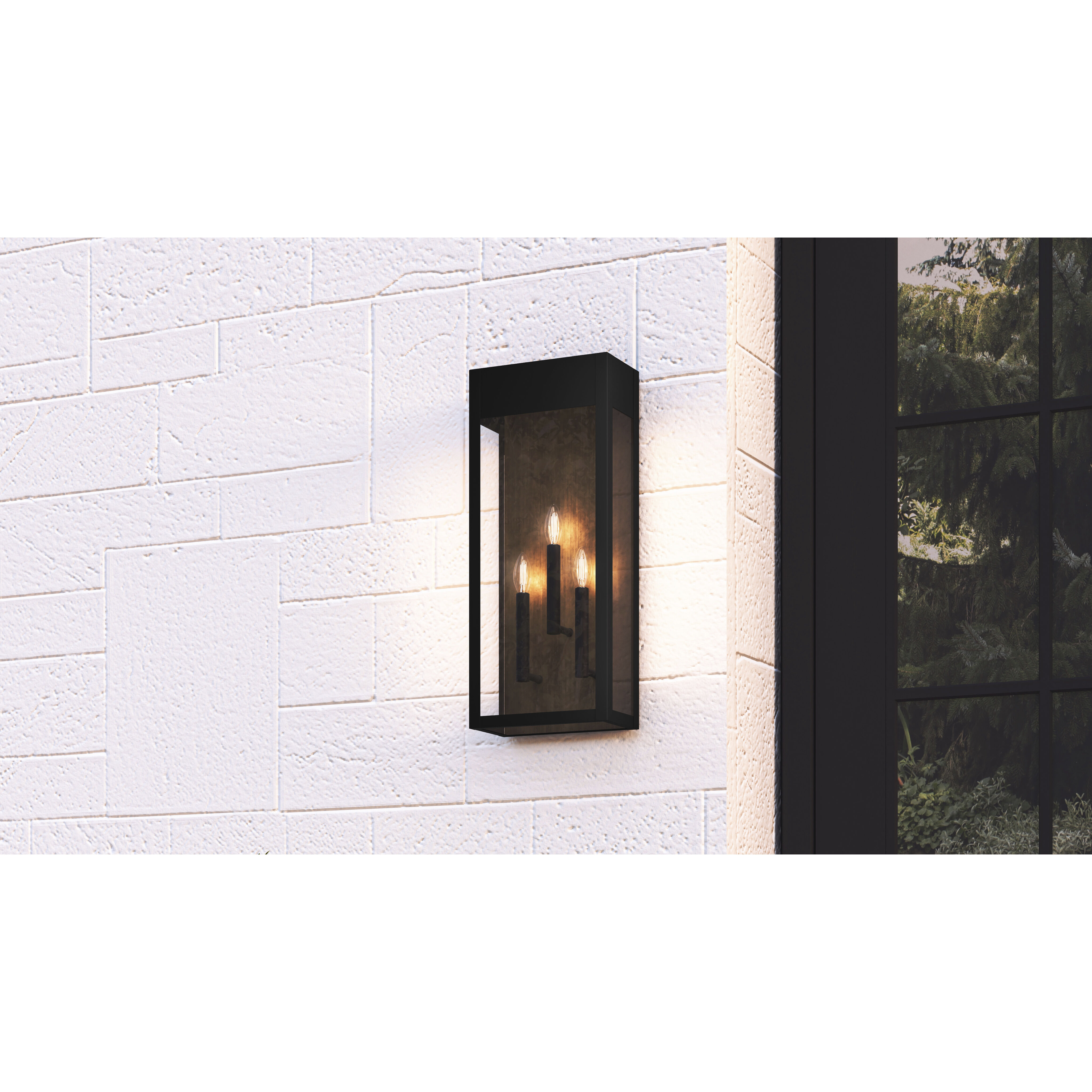 Maren 3 Light 24 inch Matte Black Outdoor Wall Lantern
