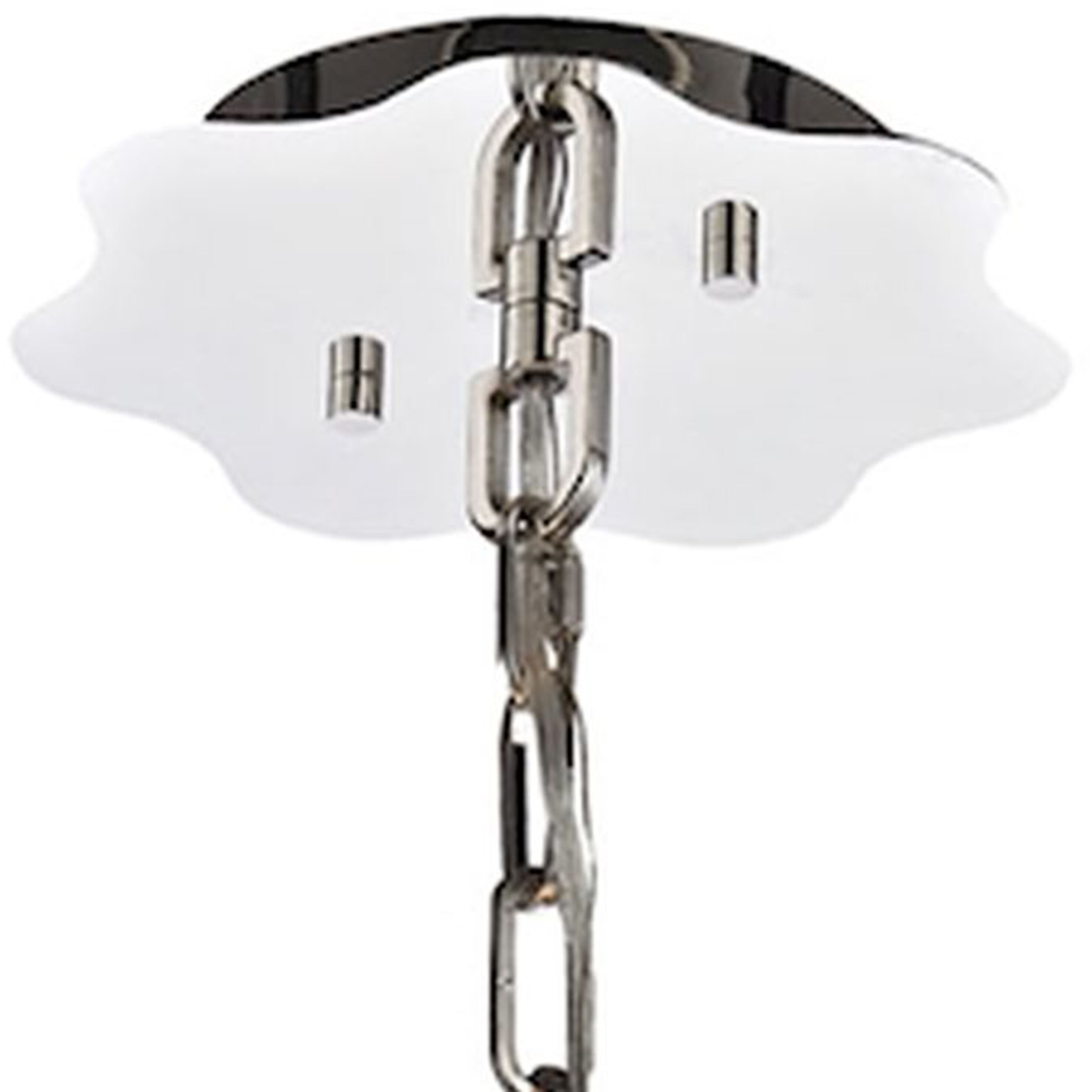Villoy 6 Light 24 inch Polished Nickel with White Chandelier Ceiling Light