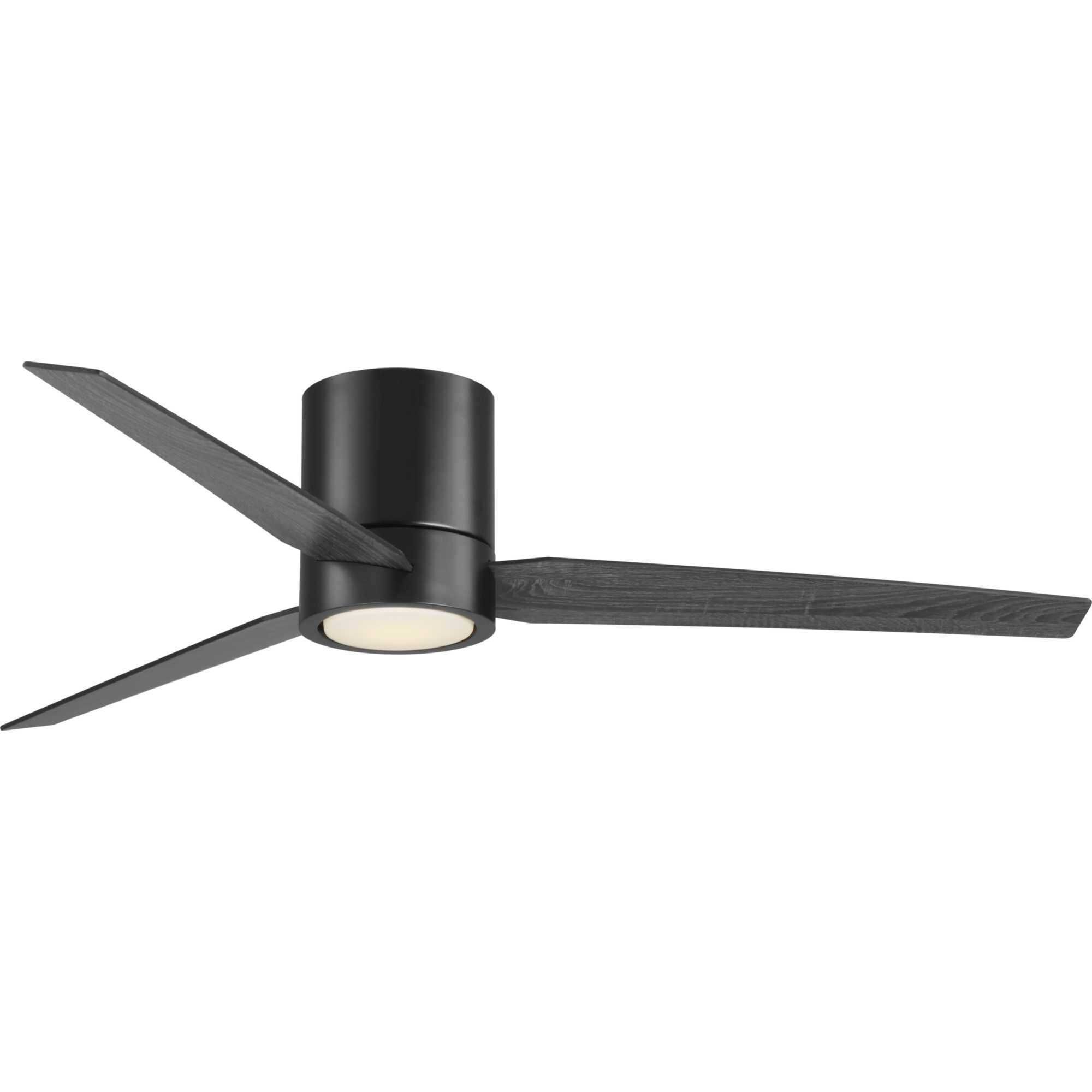 Braden 54 inch Matte Black with Matte Black and Distressed Ebony Blades Hugger Ceiling Fan