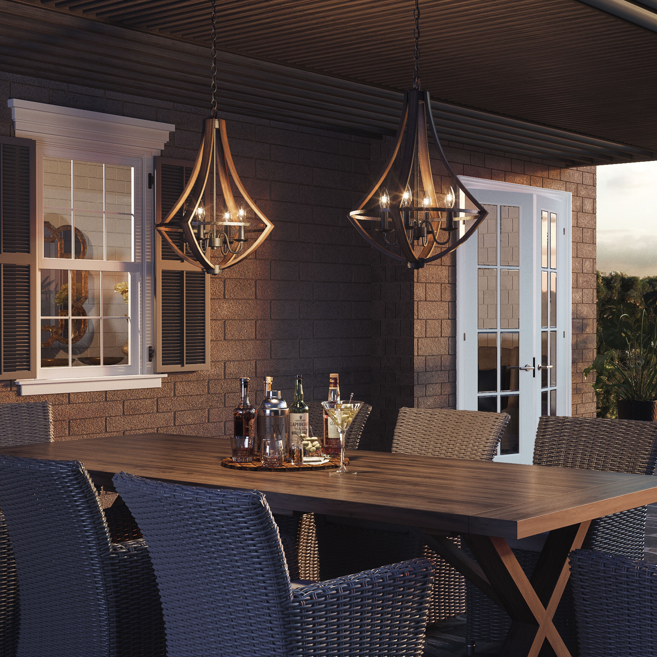 Shire 4 Light 18 inch Rustic Black Dinette Chandelier Ceiling Light