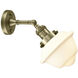 Franklin Restoration Small Oxford 1 Light 8 inch Antique Brass Sconce Wall Light in Incandescent, Matte White Glass, Franklin Restoration