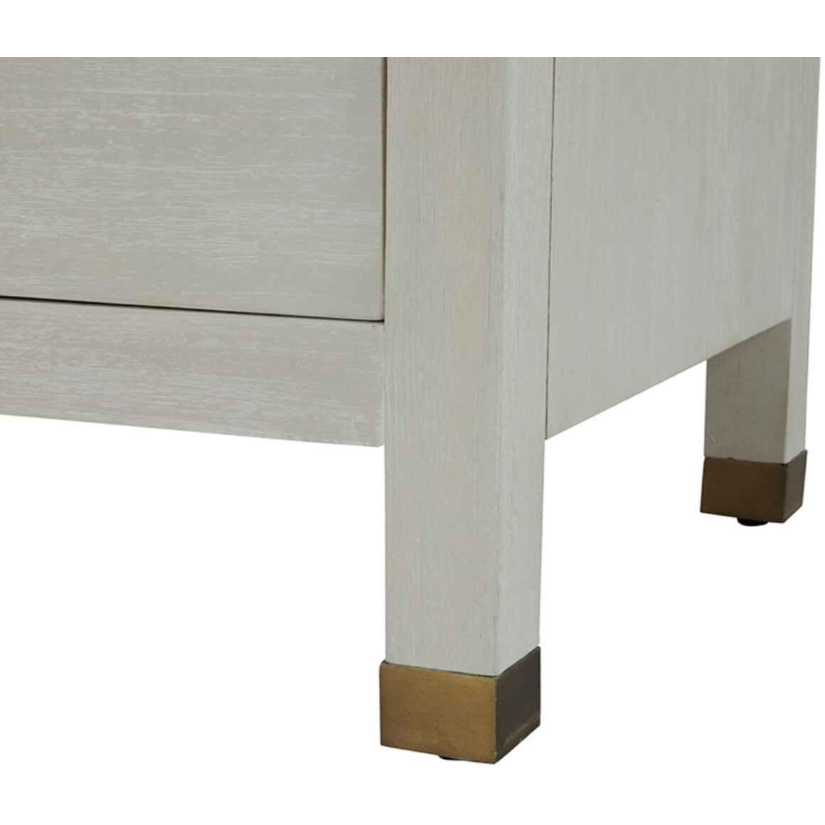 Crest Cerused White / Stained Brass Bookcase