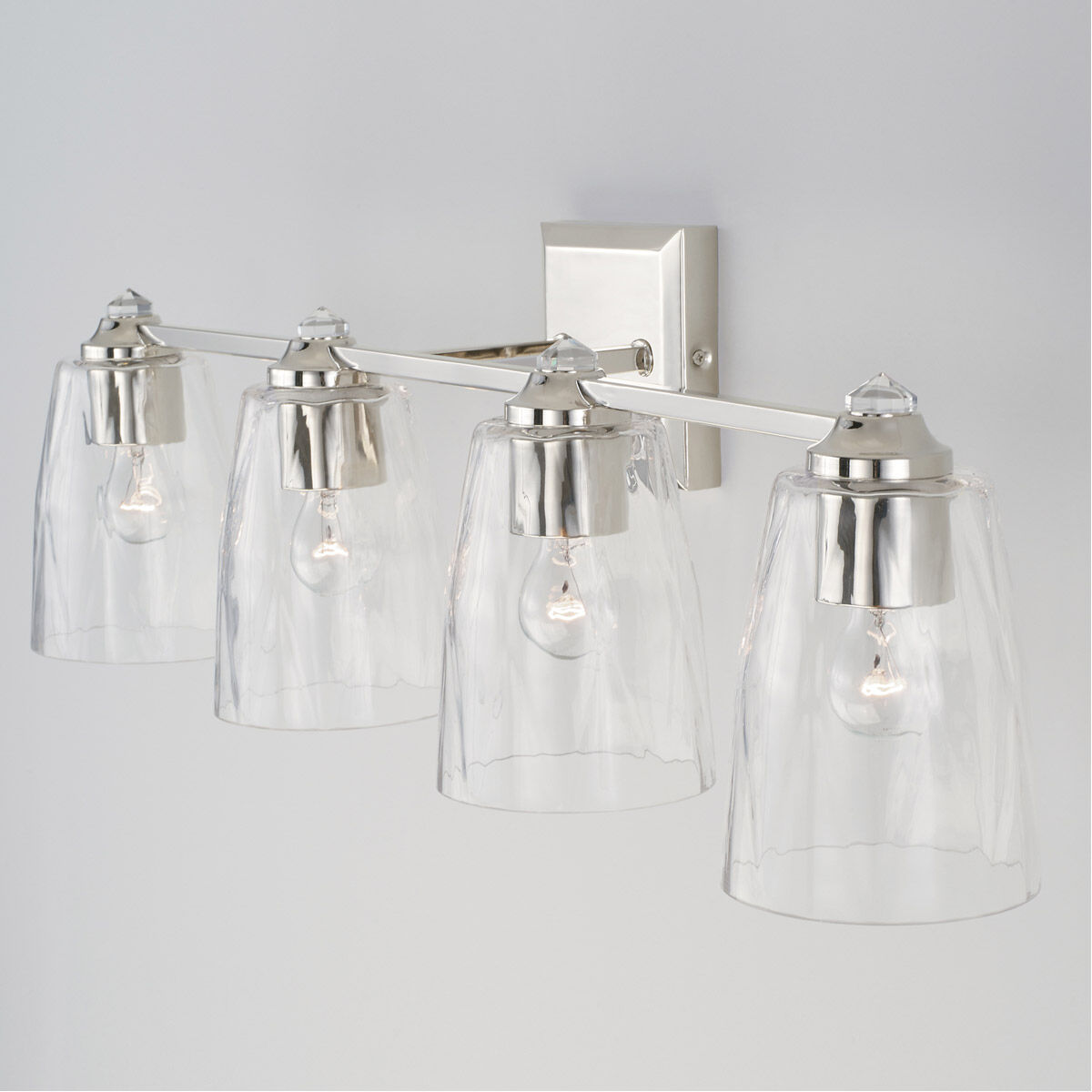 Laurent 4 Light 32 inch Polished Nickel Vanity Light Wall Light