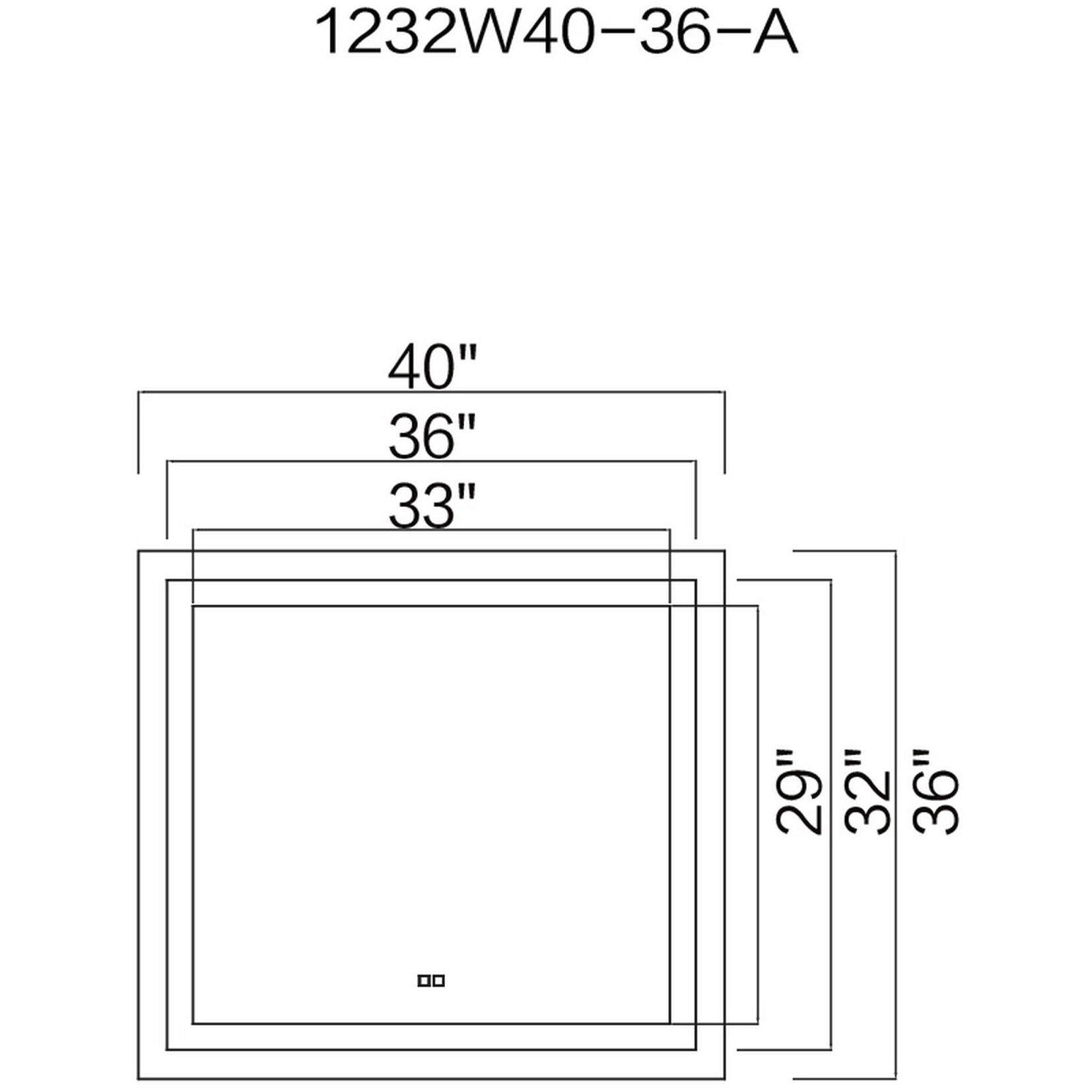 Abril 40 X 36 inch Matte White Mirror, Rectangle