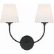 Sylvan 2 Light 17 inch Black Forged Sconce Wall Light