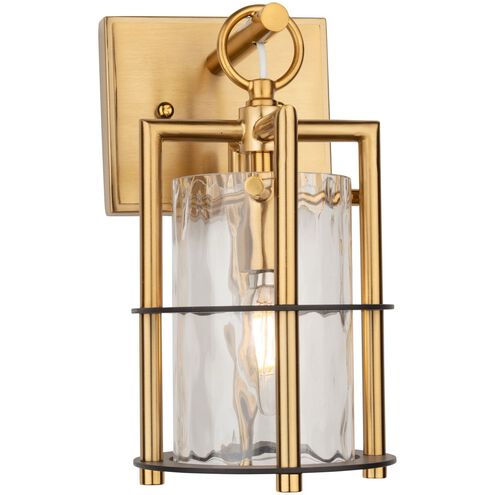 Burford 1 Light 5 inch Brass and Black Wall Sconce Wall Light
