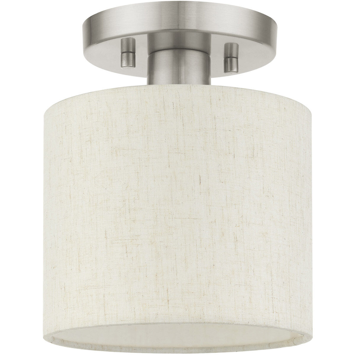 Meadow 1 Light 7 inch Brushed Nickel Semi Flush Ceiling Light