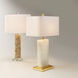 Caesar 27 inch 100.00 watt White & Gold Leaf Table Lamp Portable Light