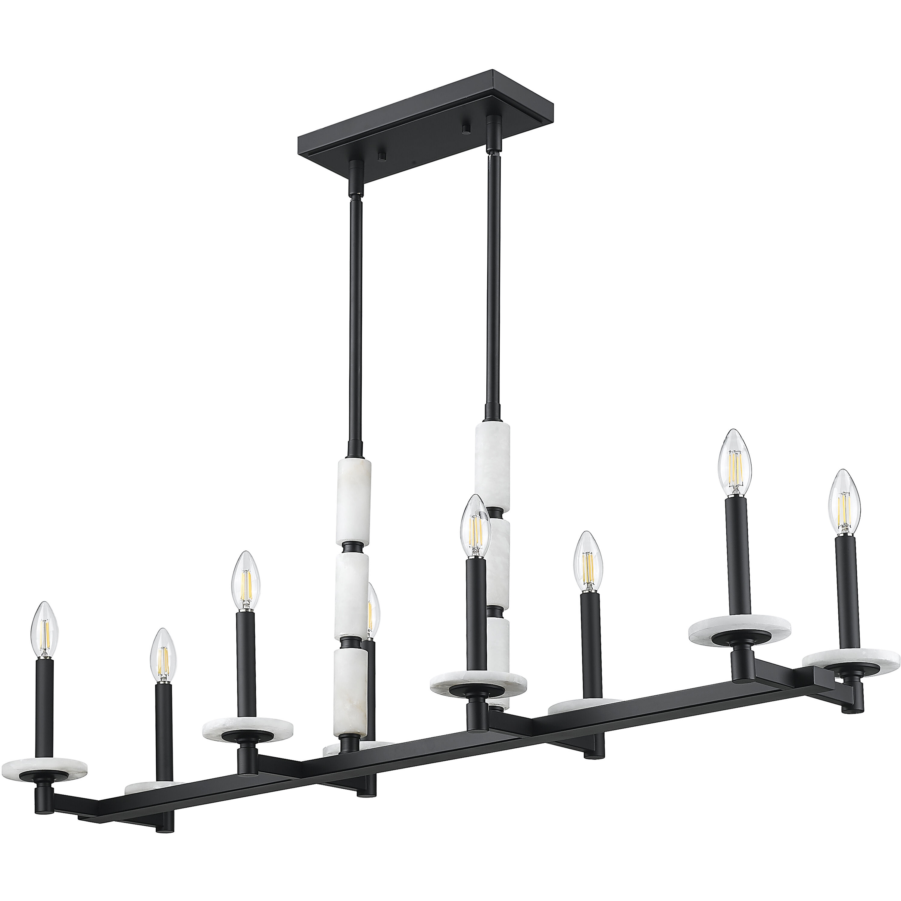 Kaden Linear Chandelier Ceiling Light in Matte Black