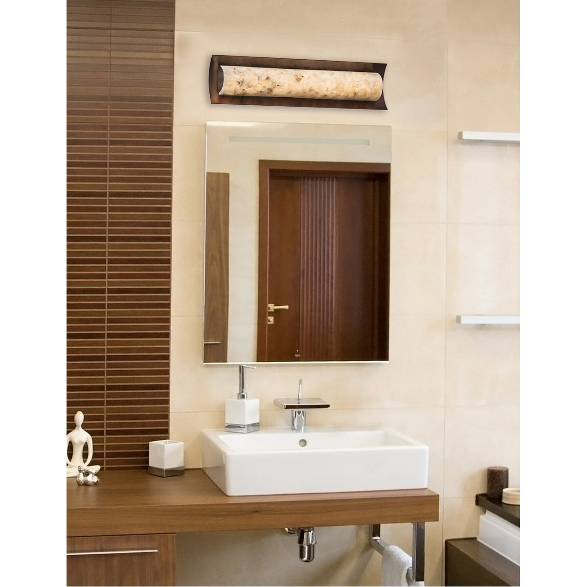 Alabaster Rocks LED 21.5 inch Dark Bronze Vanity Light Wall Light