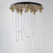 Soleil LED 20 inch Natural Aged Brass Flush Mount Chandelier Ceiling Light