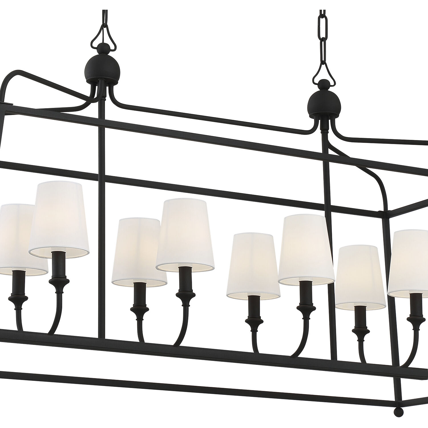 Sylvan 8 Light 42 inch Black Forged Linear Chandelier Ceiling Light