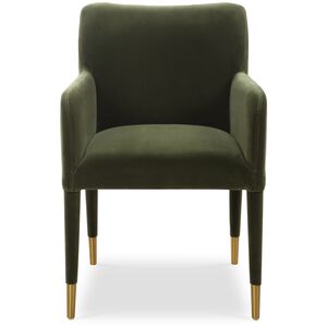 Conifer Brushed Brass and Moss Green Dining Chair