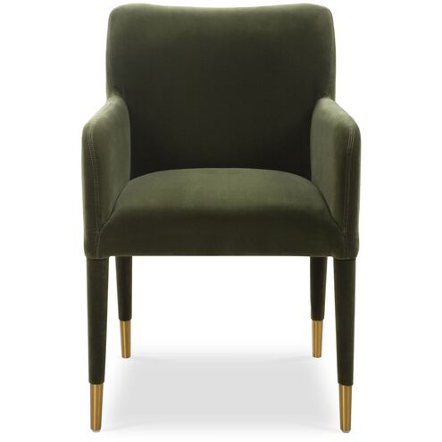 Conifer Brushed Brass and Moss Green Dining Chair