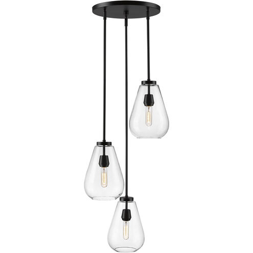 Ayra 3 Light 18 inch Matte Black Chandelier Ceiling Light