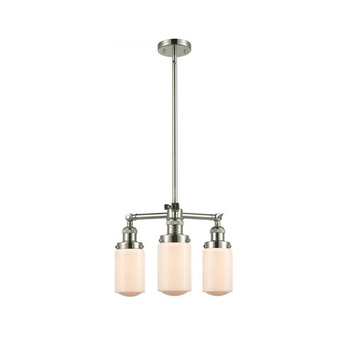 Franklin Restoration Dover LED 17 inch Polished Nickel Chandelier Ceiling Light in Matte White Glass, Franklin Restoration
