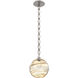Terra 1 Light 9 inch Beige Silver Pendant Ceiling Light in Amber Optic, Oval Chain