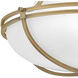 Saddler 3 Light 15.25 inch Heritage Brass Flush Mount Ceiling Light