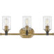 Halstead 3 Light 24 inch Heritage Brass Vanity Light Wall Light