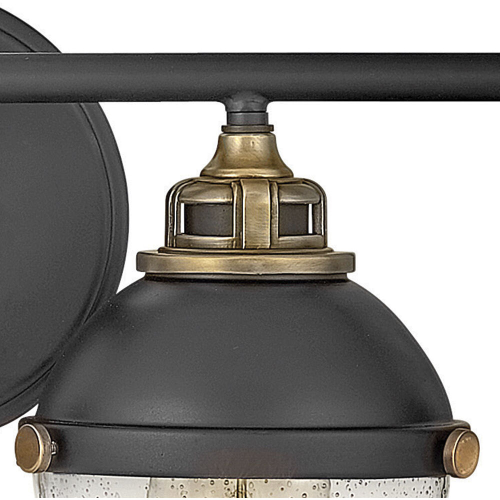Fletcher 4 Light 32 inch Black with Heritage Brass Vanity Light Wall Light