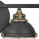 Fletcher 4 Light 32 inch Black with Heritage Brass Vanity Light Wall Light