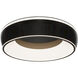 Ringwall LED 19 inch Black Chrome Flush Mount Ceiling Light in Black/Chrome, dweLED