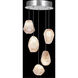 Natural Inspirations 5 Light 12 inch Silver Pendant Ceiling Light in Clear Quartz Studio Glass 4