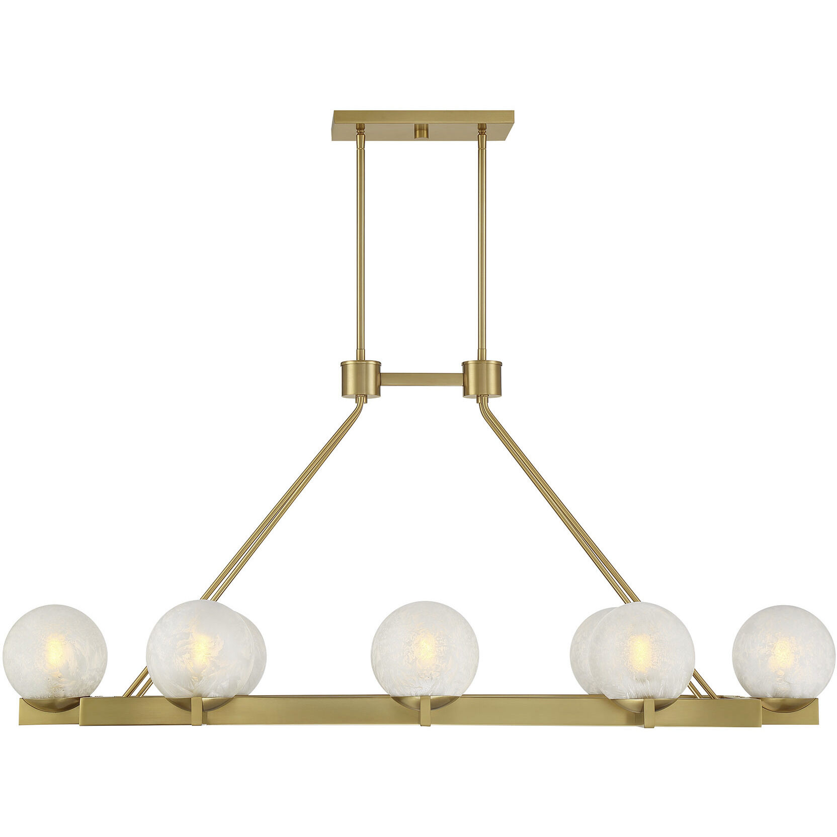 Darien Linear Chandelier Ceiling Light in Warm Brass