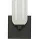 Nola Wall Sconce Wall Light in Black, Glossy Opal Glass Shade