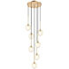 Jemyca 7 Light 19.75 inch Aged Gold Brass Pendant Ceiling Light in Aged Gold Brass and Clear