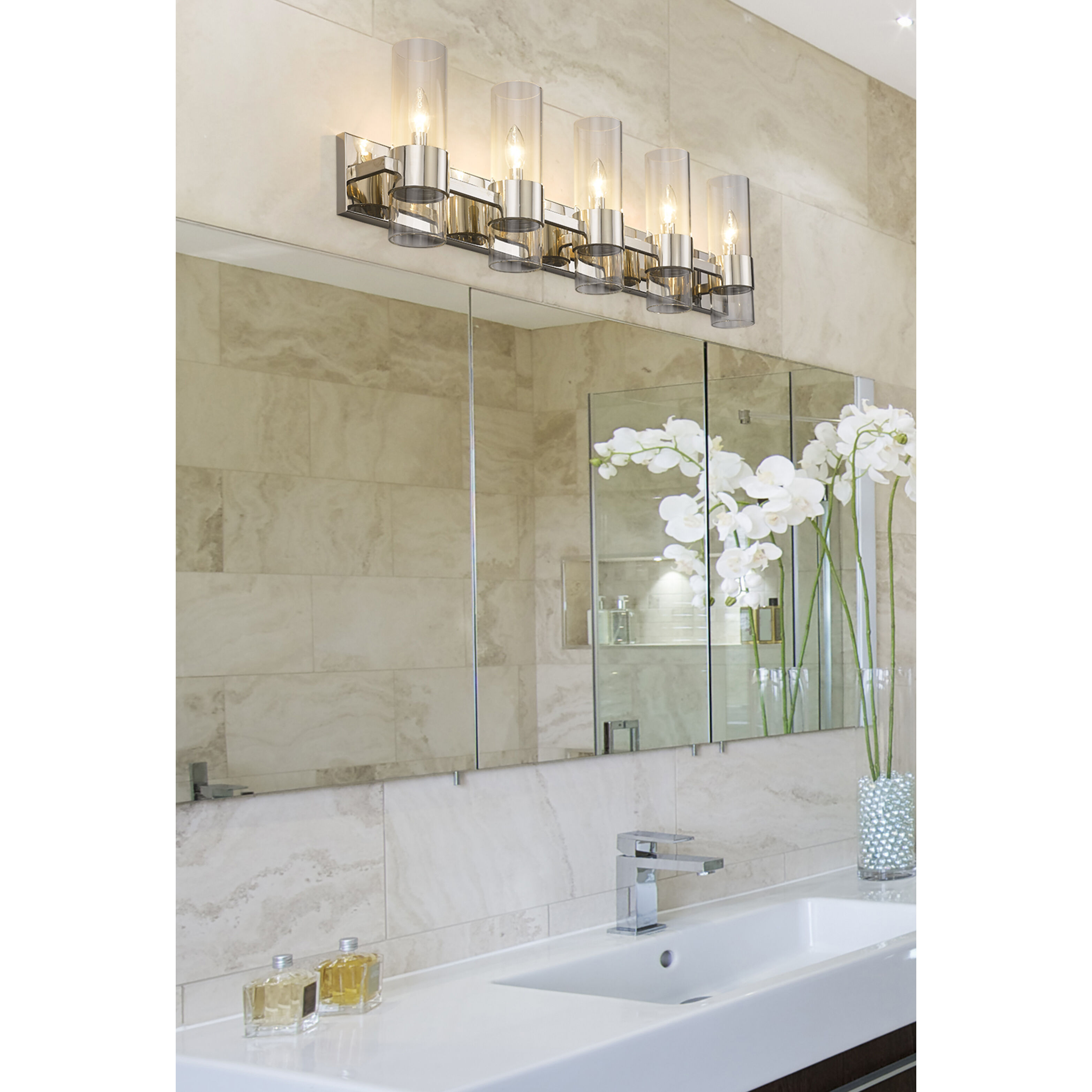 Lawson 5 Light 38 inch Polished Nickel Vanity Wall Light