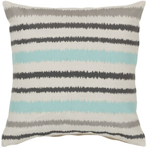 Ikat Stripe 18 X 18 inch Medium Gray/Charcoal/Cream Accent Pillow