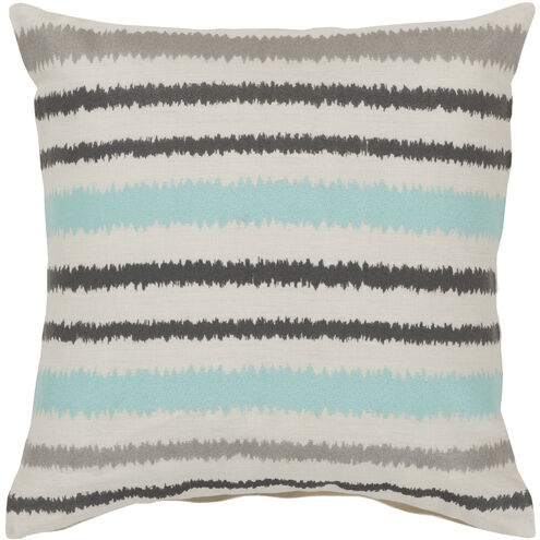 Ikat Stripe 18 X 18 inch Medium Gray/Charcoal/Cream Accent Pillow