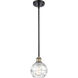 Ballston Small Deco Swirl 1 Light 6 inch Black Antique Brass Pendant Ceiling Light, Ballston